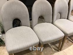 Set of 4 Heavy, Grey Dining Chairs Upholstered, Strong Backs