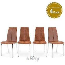 Set of 4 Leather Dining Chairs Premium Quality Faux Leather upholstered Chair