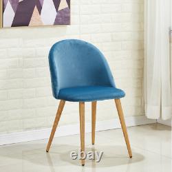 Set of 4 Modern Velvet Dining Chairs Upholstered Seat Legs Dining Room Kitchen