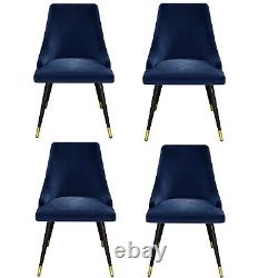 Set of 4 Navy Velvet Dining Chairs Maddy BUN/MDY004/78628