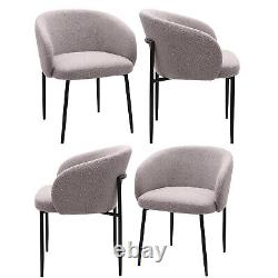 Set of 4 Taupe Boucle Dining Chairs Cora BUN/COA001/91184