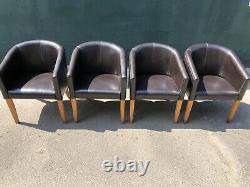 Set of 4 Upholstered Tub Dining Chairs (Bar / Restaurant / Cafe / Pub Chairs)