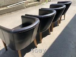 Set of 4 Upholstered Tub Dining Chairs (Bar / Restaurant / Cafe / Pub Chairs)