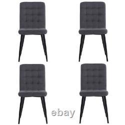 Set of 4 Upholstered Velvet Dining Chairs High Back Seat Chair with Black Legs