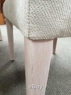 Set of 4 cream upholstered chairs with white wash solid beech legs RRP £1064