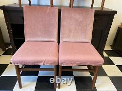 Set of 4x Alfred Cox mid century vintage teak upholstered dining chairs Delivery