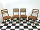 Set Of 4x Nathan Mid Century Modern Teak Dining Chairs With Upholstered Seats
