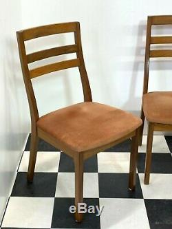 Set of 4x Nathan mid century modern teak dining chairs with upholstered seats