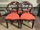 Set Of 4x Antique Victorian Style Balloon Back Dining Chairs, Upholstered Seats