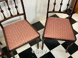 Set of 4x antique regency style upholstered mahogany dining chairs Delivery