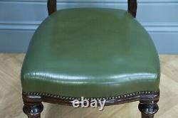 Set of 6 Antique Original Victorian Mahogany Leather Upholstered Dining Chairs