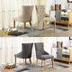 Set Of 6 Dining Accent Chair Curved Button Tufted Fabric Upholstered Scoop