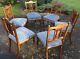 Set Of 6 Dining Chairs (antique/regency-inspired) Brown Wood Re-upholstered