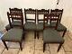 Set Of 6 Edwardian Walnut Upholstered Dining Chairs On Turned Legs Nice Set