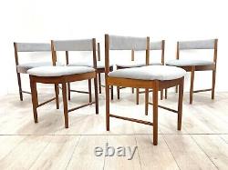 Set of 6, Mcintosh Model No. 9533, Teak Framed and Upholstered Dining Chairs