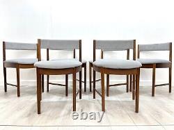 Set of 6, Mcintosh Model No. 9533, Teak Framed and Upholstered Dining Chairs