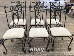 Set of 6 Metal Upholstered Dining Chairs 978mm x 500mm x 645mm