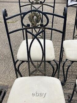 Set of 6 Metal Upholstered Dining Chairs 978mm x 500mm x 645mm