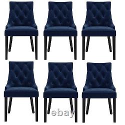 Set of 6 Navy Velvet Dining Chairs Kaylee BUN/KLE003N/84922
