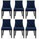 Set Of 6 Navy Velvet Dining Chairs Kaylee Bun/kle003n/84922