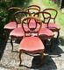 Set Of 7 (6+1) Antique Victorian Balloon Back Rosewood Dining Chairs Vgc