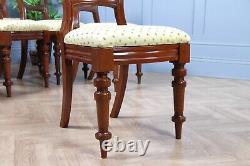 Set of 8 Antique Original Victorian Mahogany Dining Chairs Carved Restored C1870