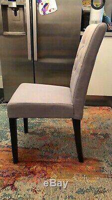 Set of 8 grey upholstered dining chairs