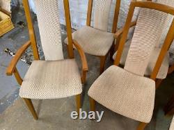 Set of 8x vintage retro Caxtons teak framed upholstered dining chairs Delivery
