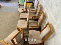Set of 8x vintage retro Caxtons teak framed upholstered dining chairs Delivery