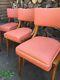 Set Of Four Ben Stoe Vintage Dining Chairs Mid Century Re-upholstered Pink