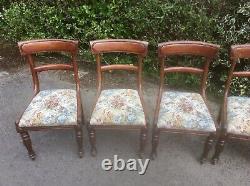 Set of Six Antique William IV Style Mahogany Upholstered Bar Back Dining Chairs