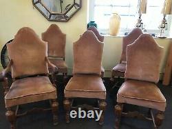 Set of six 18th Century style upholstered dining chairs
