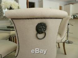 Set of six upholstered dining chairs