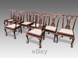 Sets of Chippendale style dining chairs to be pro French polished upholstered