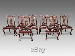 Sets of Chippendale style dining chairs to be pro French polished upholstered