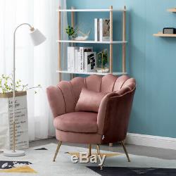 Shell Back Velvet Upholstered Occasional Scalloped Armchair Dining Chair Lounge