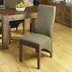 Shiro Solid Dark Wood Furniture Set Of Eight Upholstered Dining Chairs