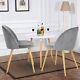 Simple Stylish Dining Chair&bedroom, Velvet Upholstered, Beech Style Legs, Grey