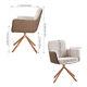 Single Upholstered Dining Chairs Linen Padded Seat Metal Legs Living Room 360°