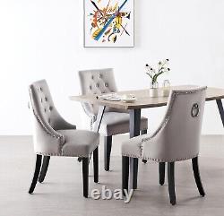 Single Velvet Dining Chair Upholstered Seat & back Wooden Legs Dining Room