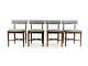 Six Newly Upholstered Victor Wilkins G-plan Grey Herringbone Teak Dining Chairs