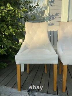 Six Upholstered Fabric Dining Chairs