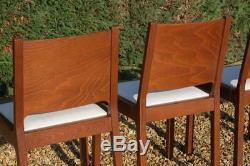 Smashing Set of Four Re-upholstered Panel Backed Kitchen Dining Chairs