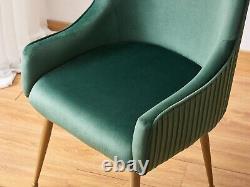 Soho LUX Velvet Dining Chair Velvet Upholstered & Pleated Back Single
