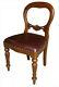 Solid Mahogany Dutch Dining Chair With Brown Leather Balloon Back Chr027b