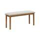 Solid Oak Dining Bench With Cream Upholstered Seat Seats 2 Adeline Ade011