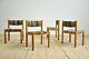 Solid Oak Vintage Upholstered Dining Chairs