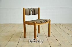 Solid Oak Vintage Upholstered Dining Chairs