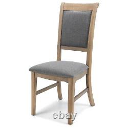 Solid Oak Wooden Dining Chair Upholstered PAIR Winter Clearance