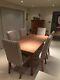 Solid Teak Wood Dining Table And 6 Or 8 Upholstered Chairs